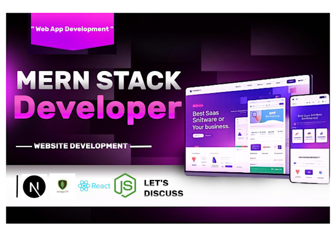 develop mern stack web app as full stack, mern stack developer